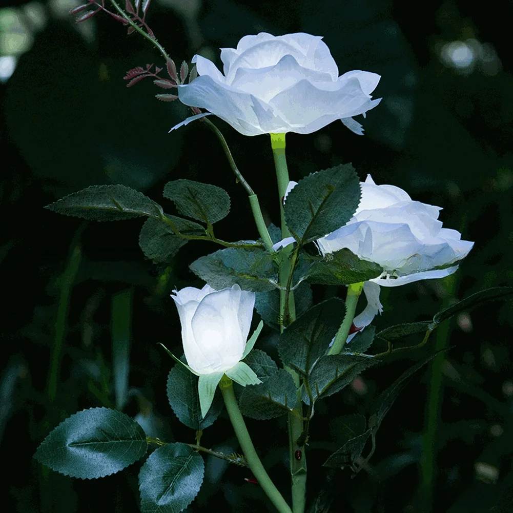 Sun Powered Flower Lamp for Outdoor Decoration Featuring Automatic On/Off Function and Weather Resistant Build