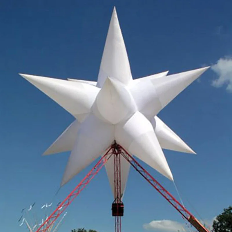 Christmas Inflatable  Fascinating Star With Led Light Nightclub Outdoor Festival Decoration Hanging Inflatable Star Balloon