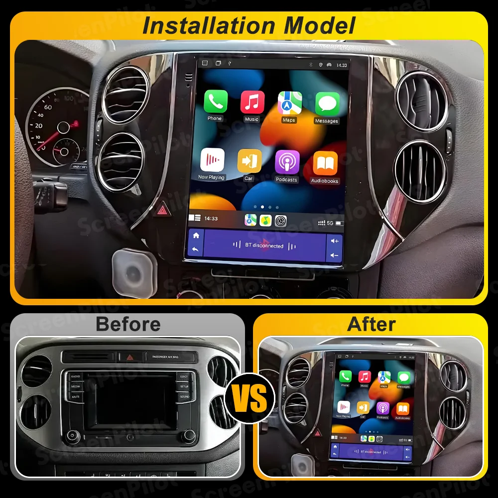 For Volkswagen Tiguan 1 Nf 2007 2008 2009 - 2016 9.7 inch Android Multimedia Video Player Bluetooth Mirror Link Vertical Screen