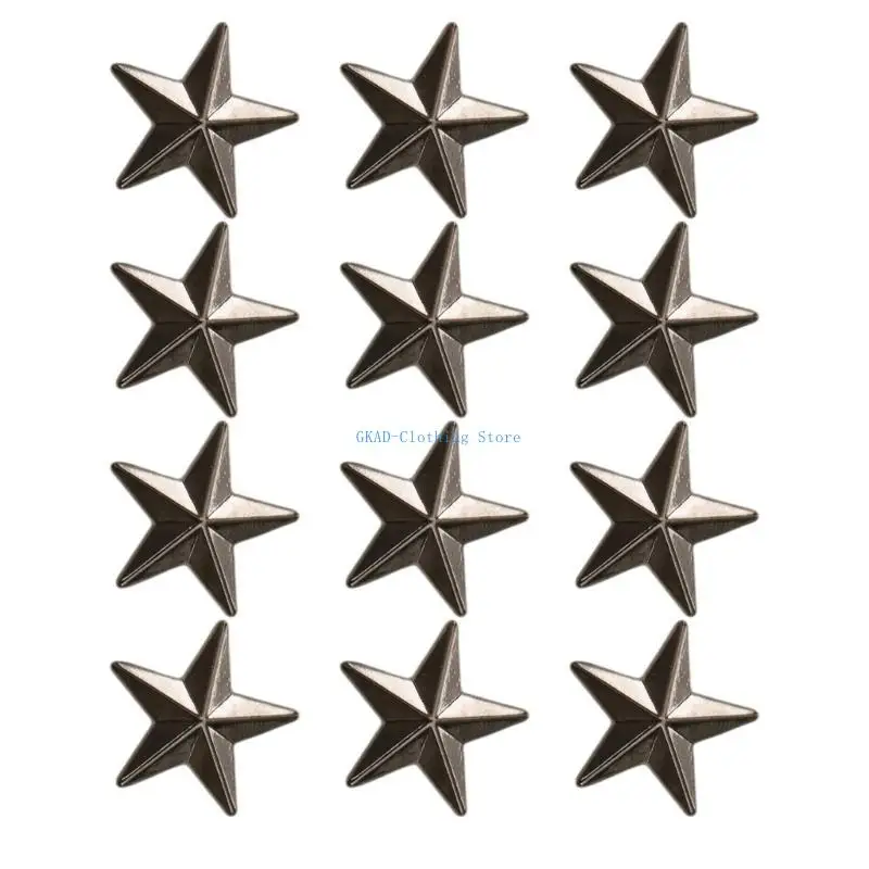 

N0PE 12lots Alloys Star Lapel Pin New Metal Five-pointed Star Badge Lapel Pin for Various Occasion