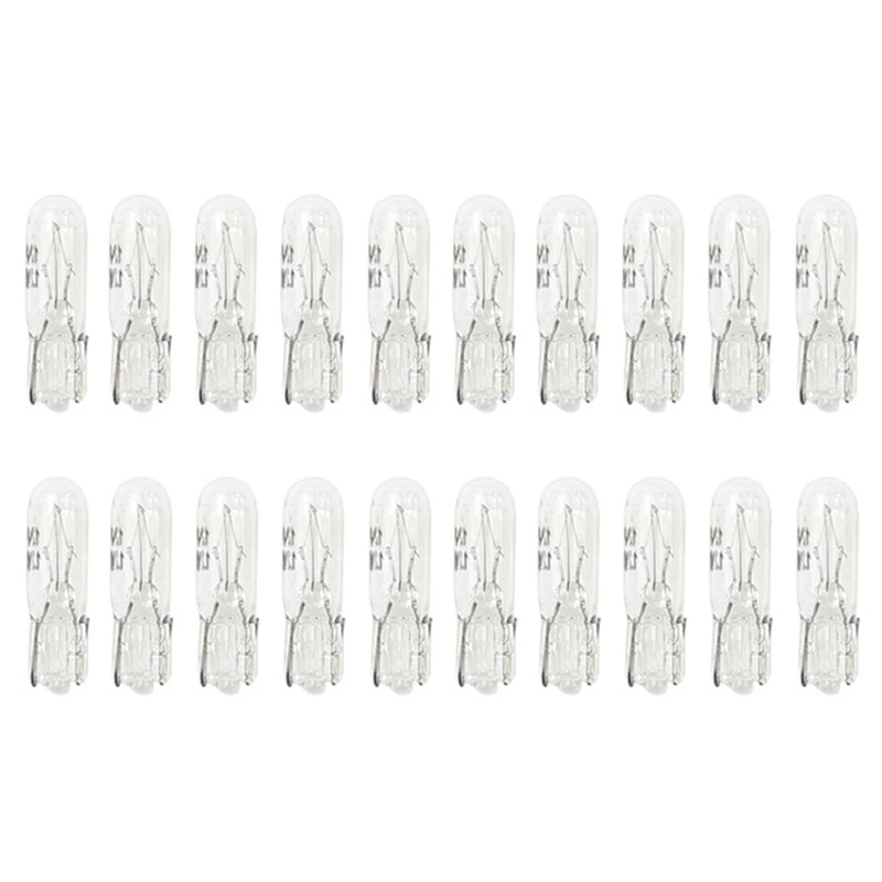 

20Pcs Halogen T5 W2W Bulb 12V Car Instrument Lights Dashboard Bulb Auto Interior Warnning Light