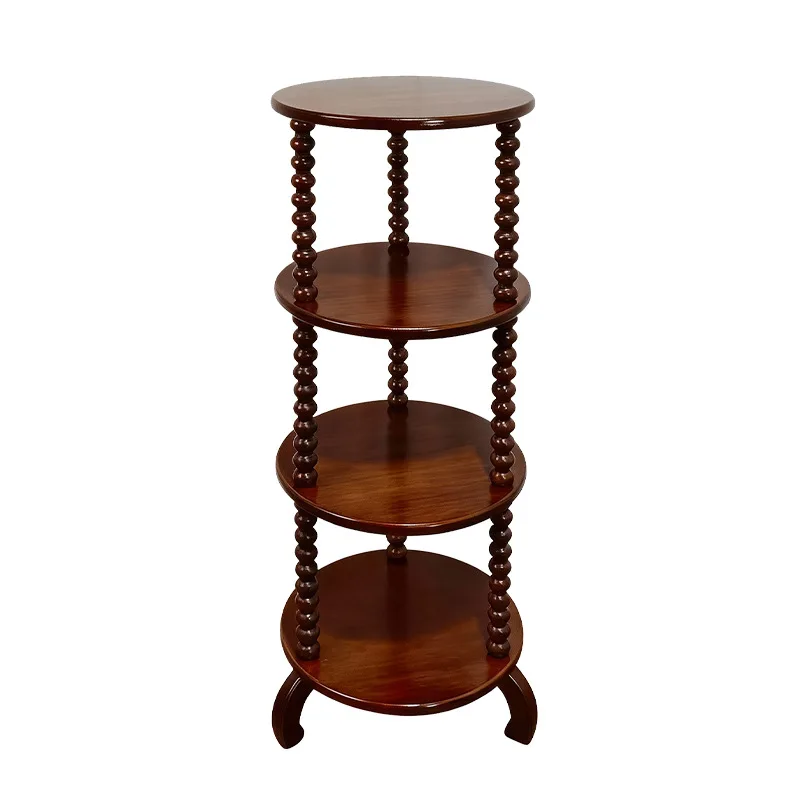 Flower stand Shelf Multi-layer retro Chinese solid wood frame Living room