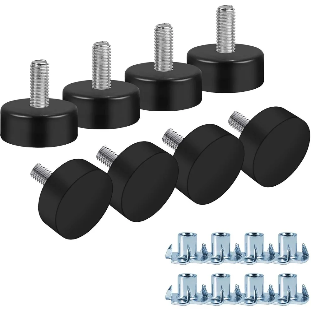 

M6 Thread Furniture Feet Levelers, 8PCS Antislip Adjustable Levelers Feet Screw in, Leveling Feet Screw on Furniture Glide Level