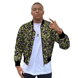 African Print Short Men's Coats Original Design Nigerian Fashion Bomber Jacket Tailor Made Best Man's Uniform