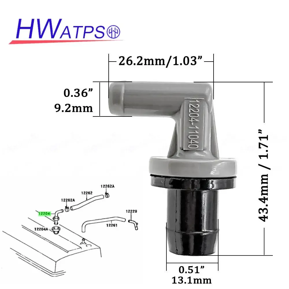 New Positive Crankcase Ventilation PCV Valve OE 12204-11040 For Toyota Camry Caldina Corolla Starlet Sera Sprinter / Lexus ES250