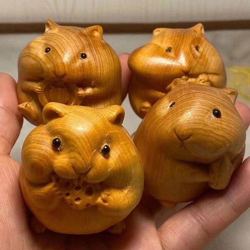 Hamster Miniature Home Decor Hamster Sculptures Figurines Ornaments Office Desk Accessories Automotive Center Console Ornaments