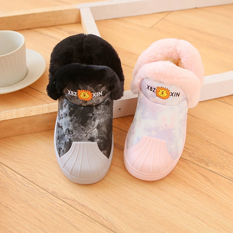 

Warm Fur Snow Boots Children High-Top Cotton Shoes Boys Girl Botines Non-slip Sports Baby Shoes Child Sneaker CSH1158