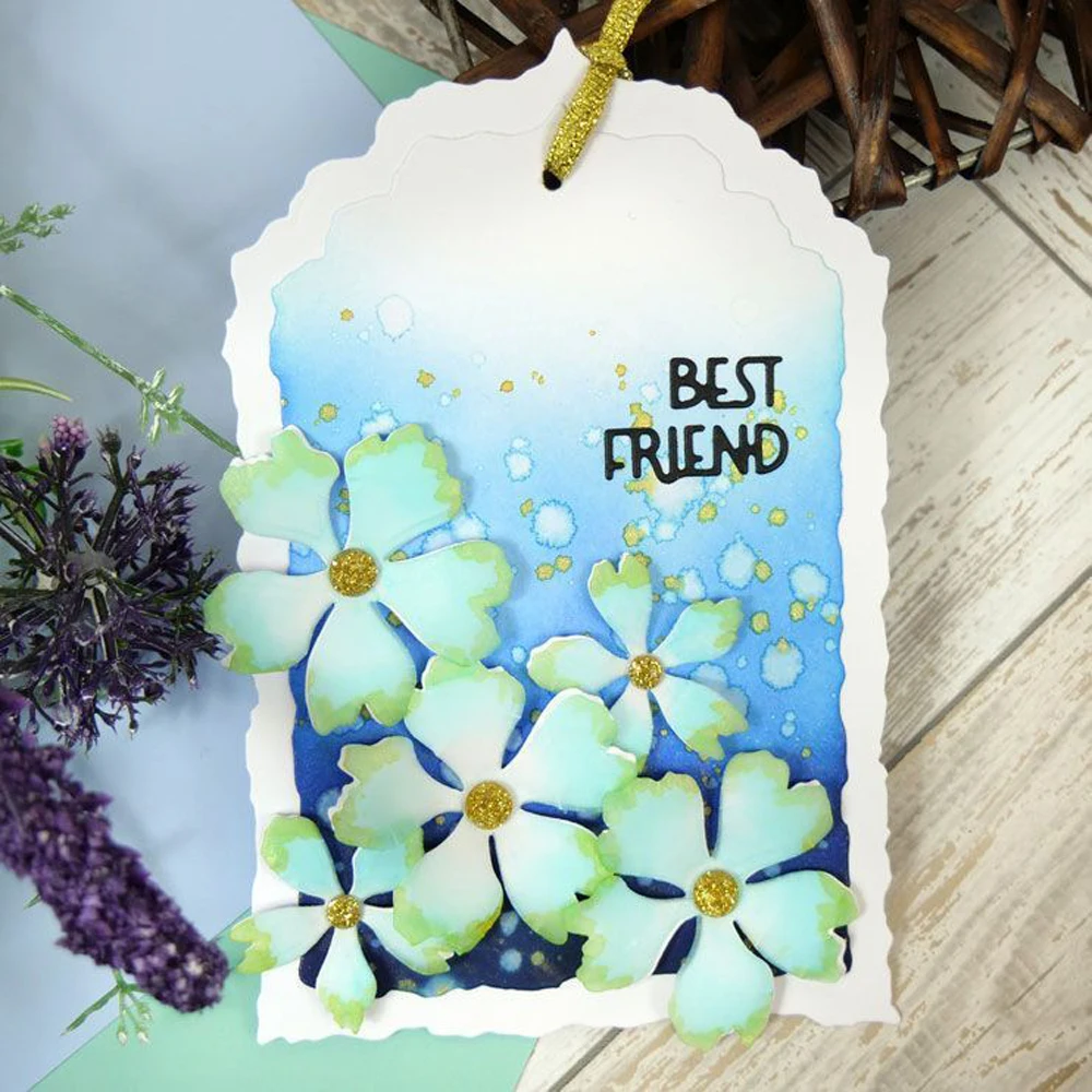 Lucky Goddess Metal Cutting Dies Shabby Edge Nesting Diy Scrapbooking Photo Album Decorative Embossing Paper Card Crafts