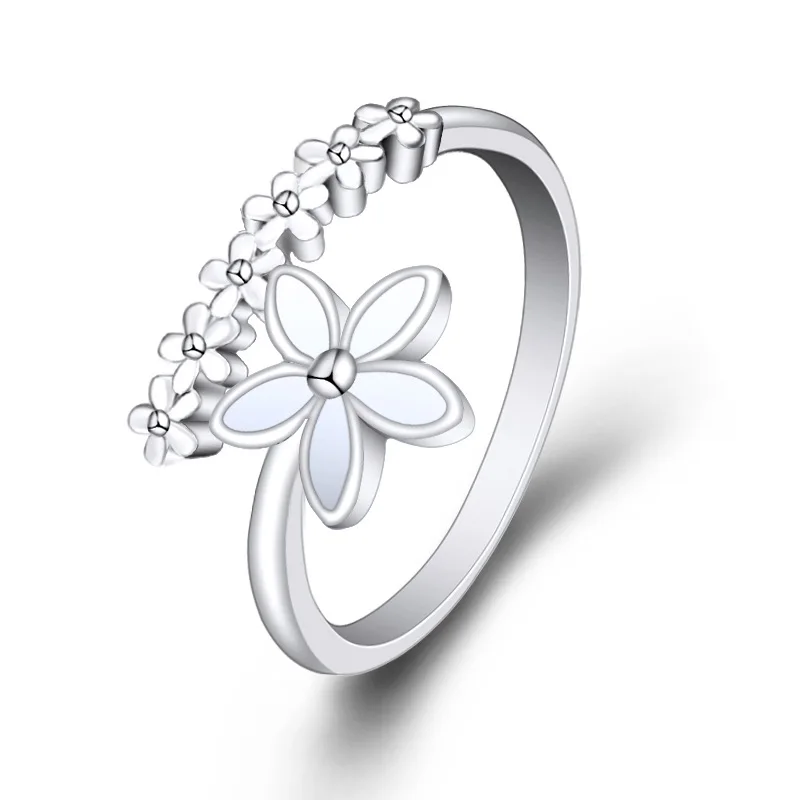 

925 Sterling Silver Ring Cute Flower for Women Luxury Shining Beautiful Ring Fashion Wedding Party Women Zircon Jewelry
