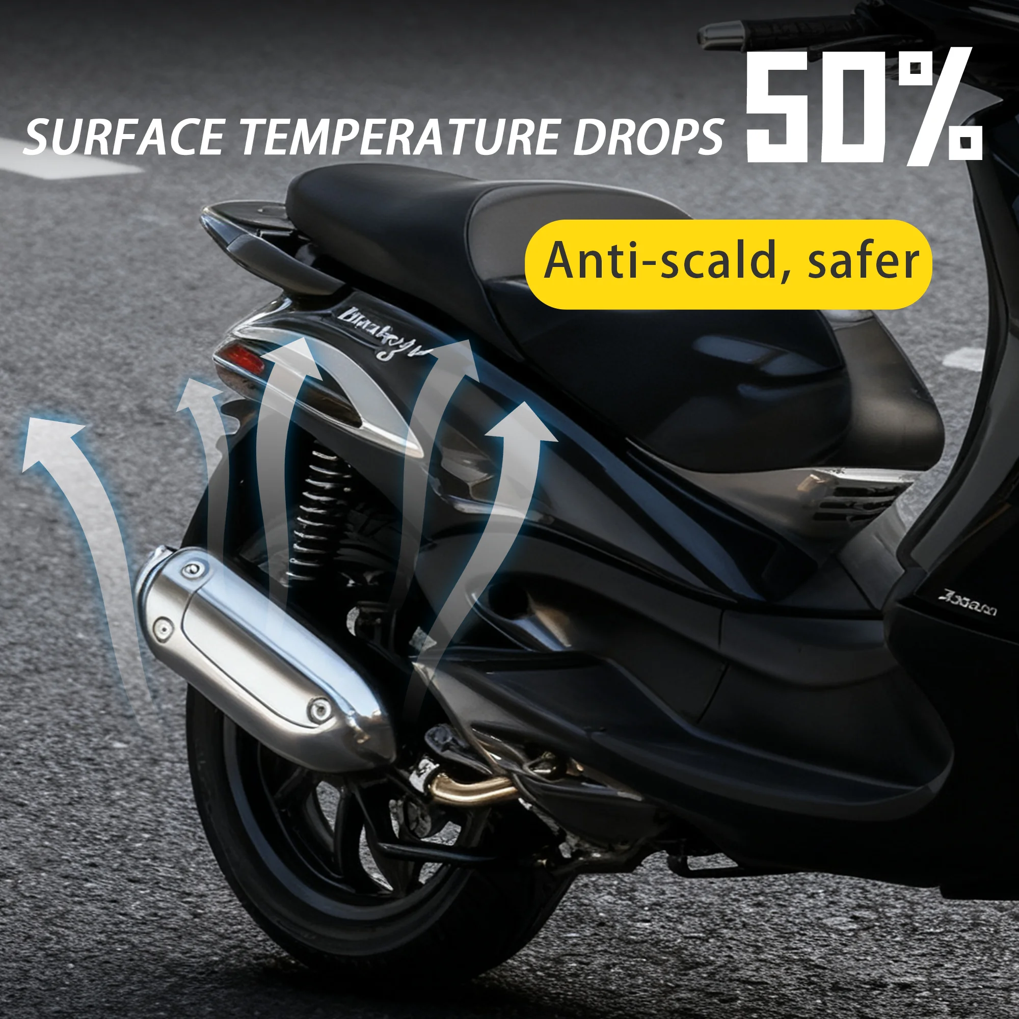 دراجة نارية ألياف الكربون الفضة الأسود صالح ل GILERA NEXUS 250 300 DERBI GP1 125 250 غطاء ماسورة العادم القلنسوة حامي