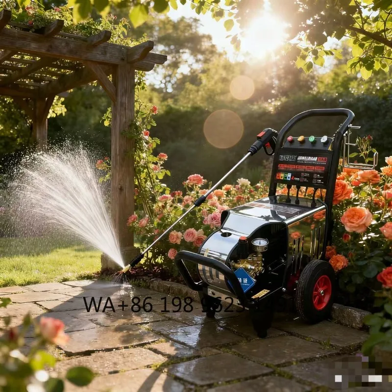 

220V Silent High PressureWasher Stainless Steel Auto 1500-3000W 150-200bar Commercial Garden ToolsWasher