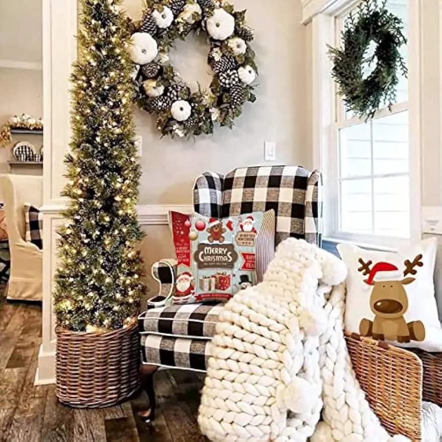 Christmas Decorative Pillowcases Living Room Sofa Decorative Cushion Covers Home Decoration couch cushion cover