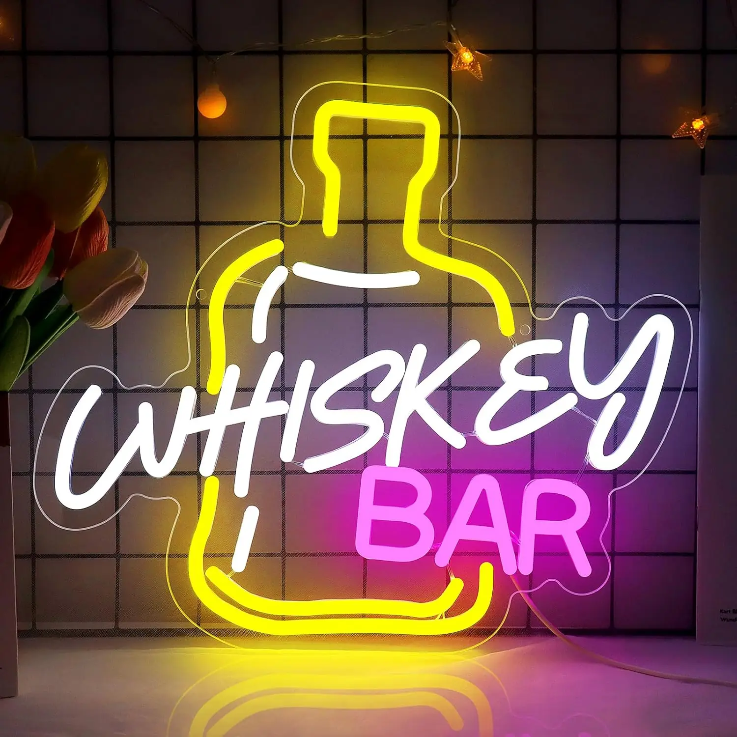 ويسكي بار النيون تسجيل عكس الضوء ضوء النيون تسجيل ل جدار ديكور USB بالطاقة LED تضيء تسجيل للمنزل البيرة مقهى نادي حفلة هدية #1