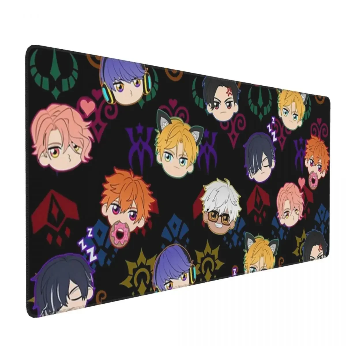 Obey Me - Demon Brothers Padrão Grande Mouse Pad Teclado de computador Tapete de mouse Gamer PC Laptop Tapete de mesa Acessórios Tapetes de mesa