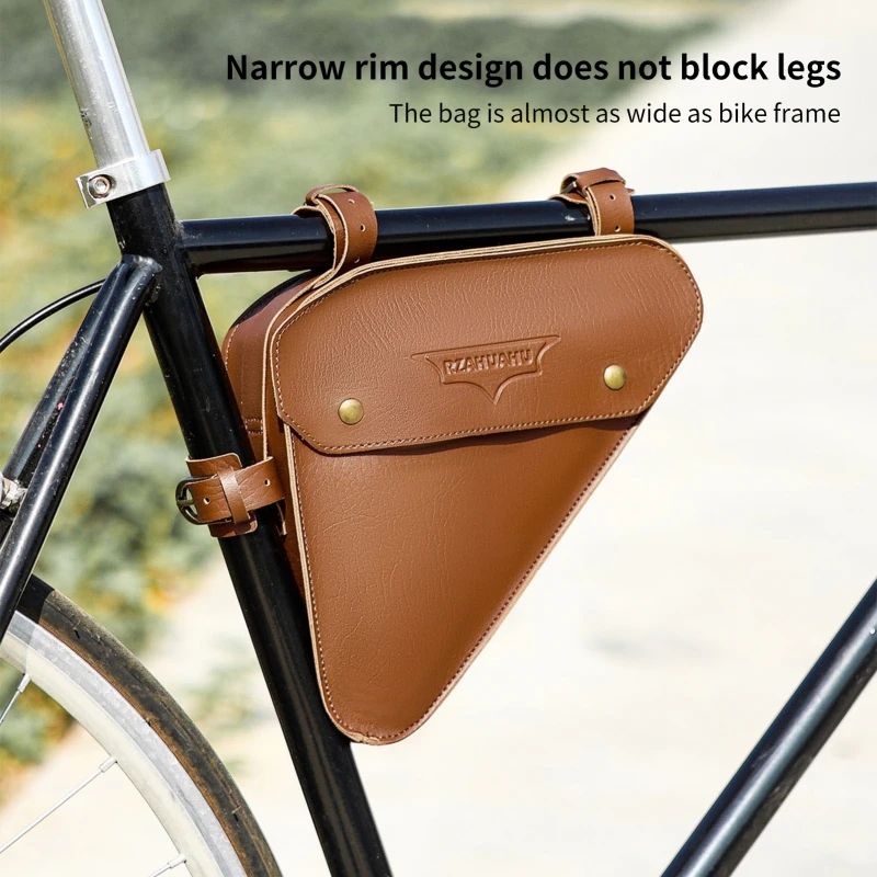 AliExpress Bike Beam  Bags PVC Leather Large Capacity with 5 Adjustable Positions Narrow  Design for Easy Traveling Bike Frame B
