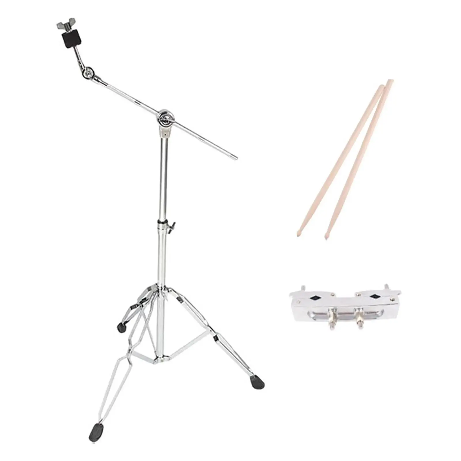 

Cymbal Stand Instrument Holder Tripod Adjustable Height Triangle Bracket with Drumstick for Studio Stage Practice Performance