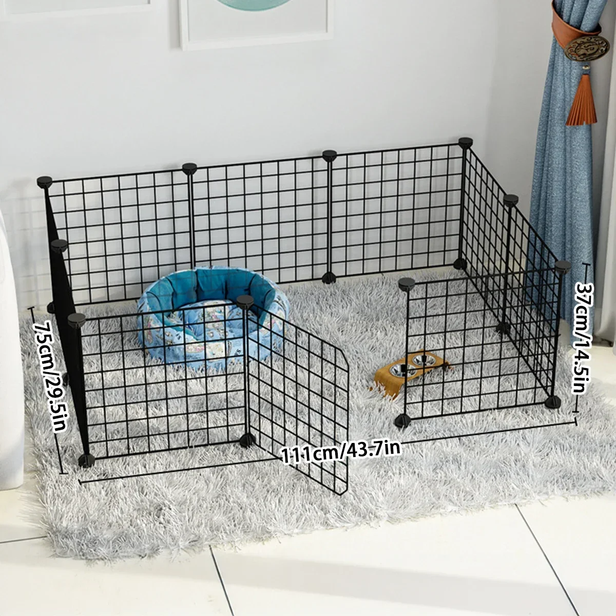 

Indoor Dog Crate for Small Dogs Pet Fence with Gate Home Use Playpen Villa Style Kennel for Rabbits, Cats, and Dogs Portable