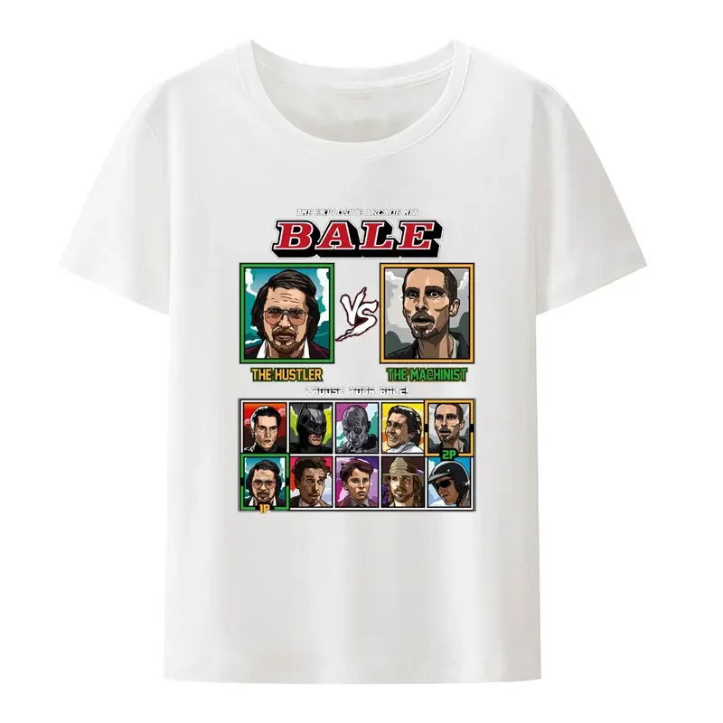 Christian Bale Fighter American Hustle Vs The Machinist Print T Shirt Men Women Short Sleev Creative Popular Fashion Cool Tops