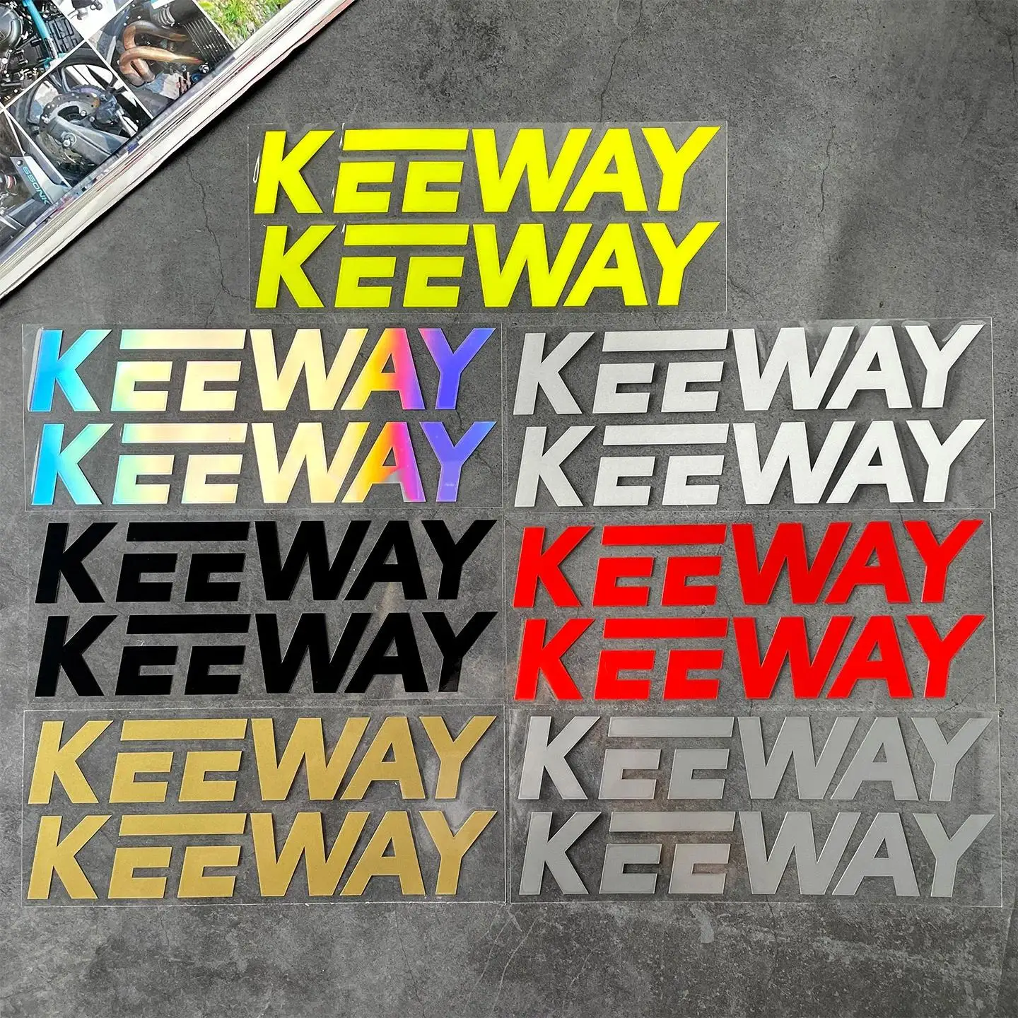 2Pcs KEEWAY Letter Vinyl Decals Waterproof for Motorcycle Fairing Decor