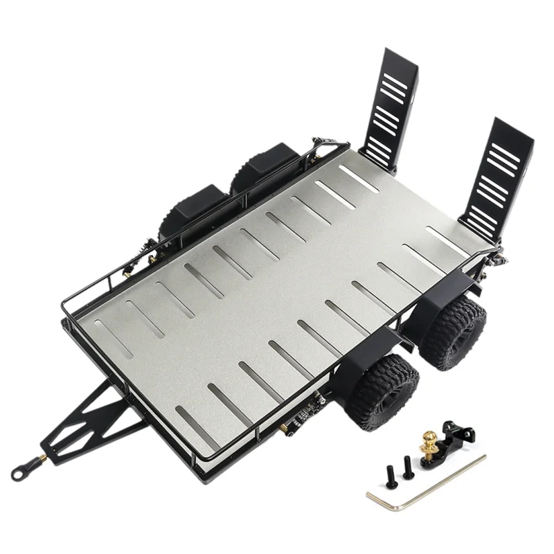 

Practical-Metal Trailer Car Hopper Trail For Traxxas 1/18 TRX4M Cars Trailer Heavy Duty Truck DIY Parts