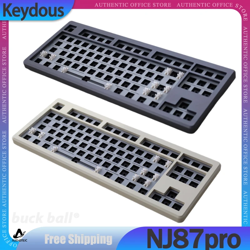 

Клавиатура Keydous NJ87pro игровая механическая, 3 режима, 2,4 ГГц, Bluetooth, комплект беспроводной клавиатуры, прокладка, индивидуальные игровые аксессуары