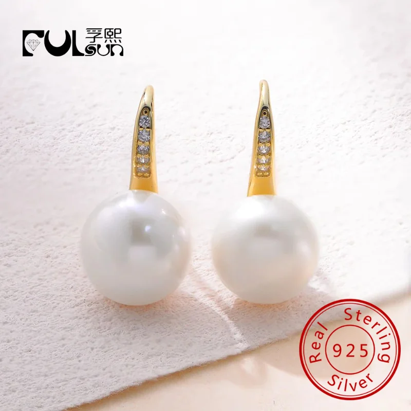 

Простые маленькие элегантные дизайнерские серьги с жемчугом, ювелирные изделия из стерлингового серебра 925 пробы, позолоченные серьги 14 карат для женщин