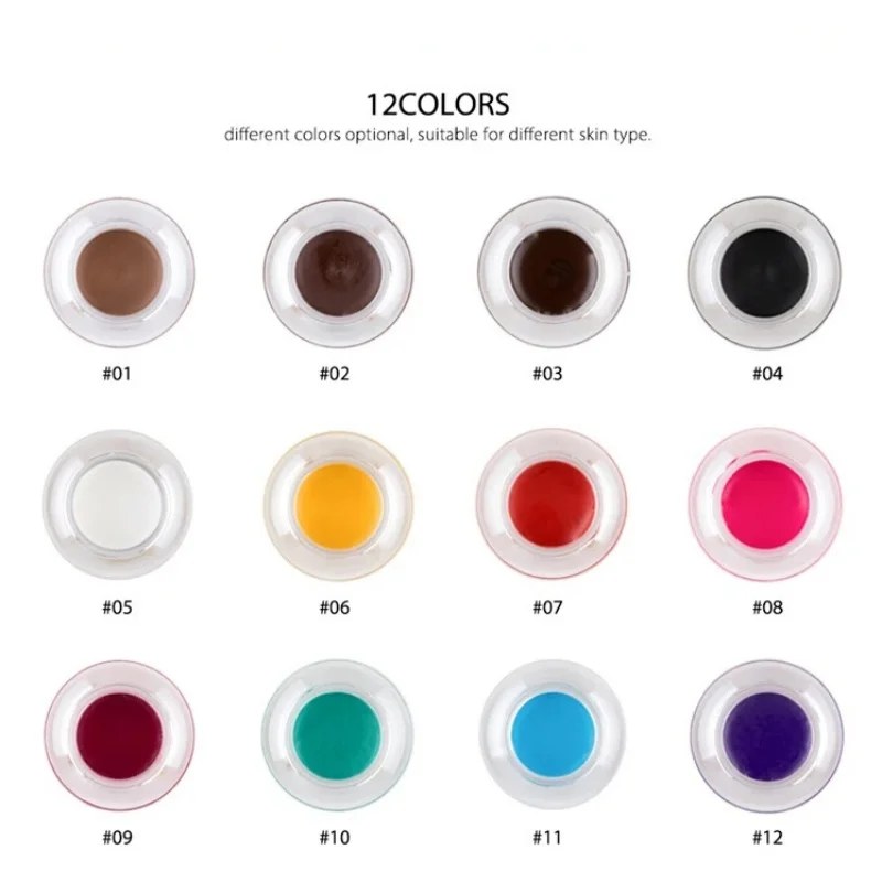 HANDAIYAN 12 色防水眉毛クリームプロフェッショナルアイライナー眉毛ジェル高眉ティント黒眉メイクアップツール