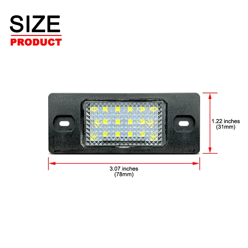 2Pcs LED License Plate Light For VW Tiguan 07-11 Touareg 02-10 Passat B5.5 Bora Porsche Cayenne 955/957 Number Plate Lamp - Image 3