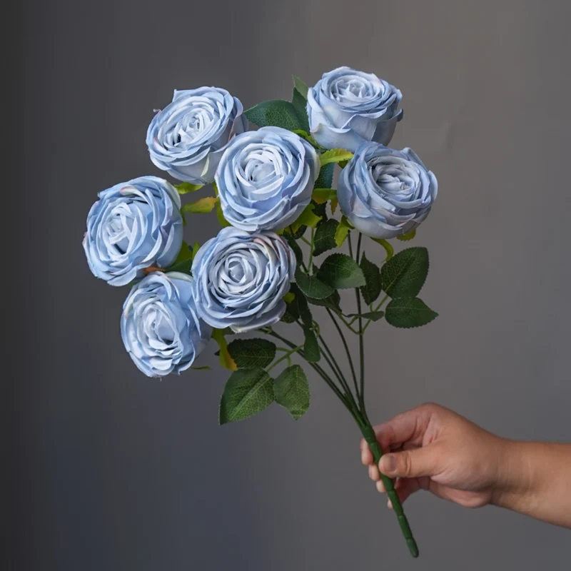 1PC High-End 7-kopf Lmperial Konkubine Rose Simulation Langsam Hochzeit Halle Dekoration Gefälschte Blume Wohnzimmer dekoration – Detail 6