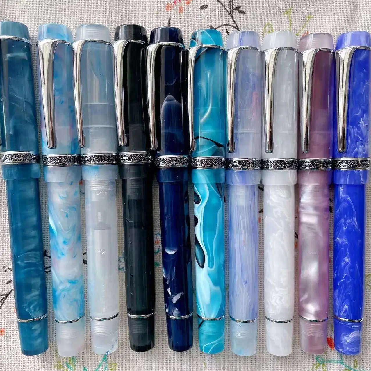Glatte kaigelu Acryl Füll federhalter Zitrone lange Messer Feder schöne Marmor Bernstein Muster Tinte Stift schreiben Büro Geschäfts geschenk