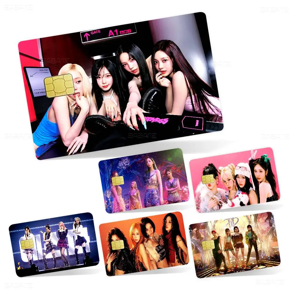 Korean Kpop Group A-Aespas Game Anime Sticker Film Skin Cover Case for Small Large No Chip Debit Credit Card Front Side
