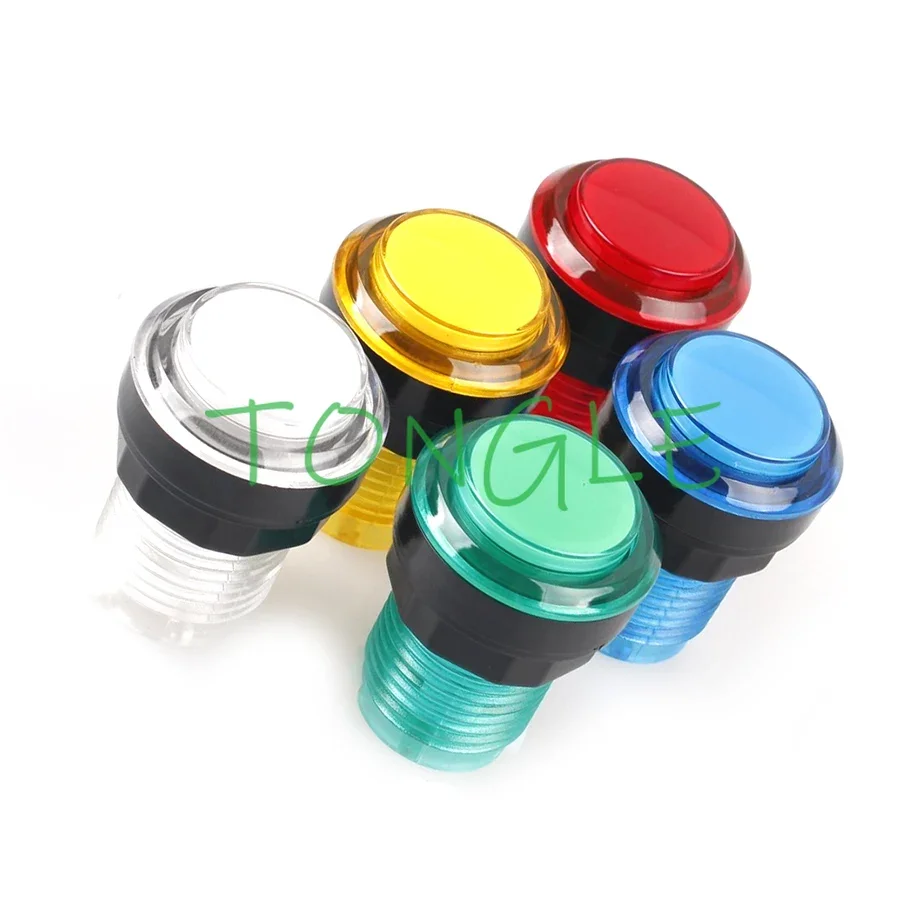 50 pcs LED Arcade Button Kit Transparent Illuminated Push Buttons with Microswitch for Arcade Games Parts 32mm Top