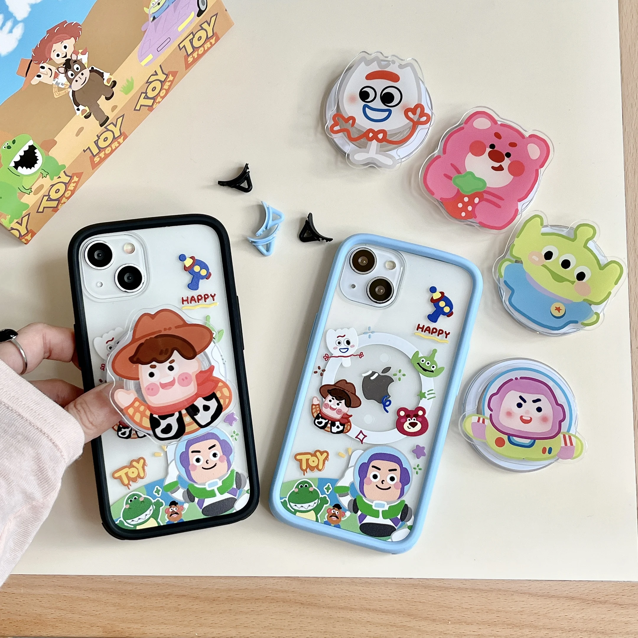 Shockproof Acrylic Magnetic Phone Case For iPhone 15 14 13 Pro Max For Magsafe Wireless Charge Hard Cover Toy Story Winnie