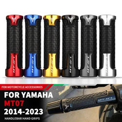 2024 For Yamaha MT07 MT 07 MT-07 2014-2023 Motorcycle Handlebar Grips CNC Handle Bar Rubber Gel Grips Handle Hand Grips