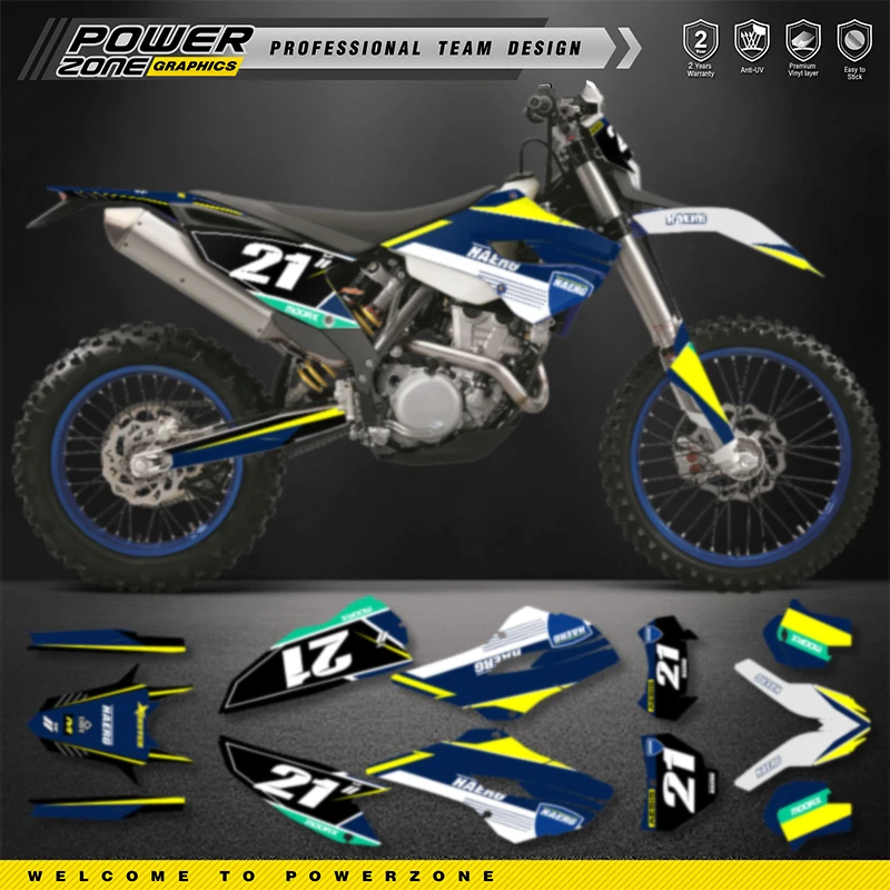 PowerZone Custom Team Graphics Backgrounds Decals Stickers Kit For HUSABERG 2013-2014 FE 390 450 570-TE250 300 -FX450-FS570 02