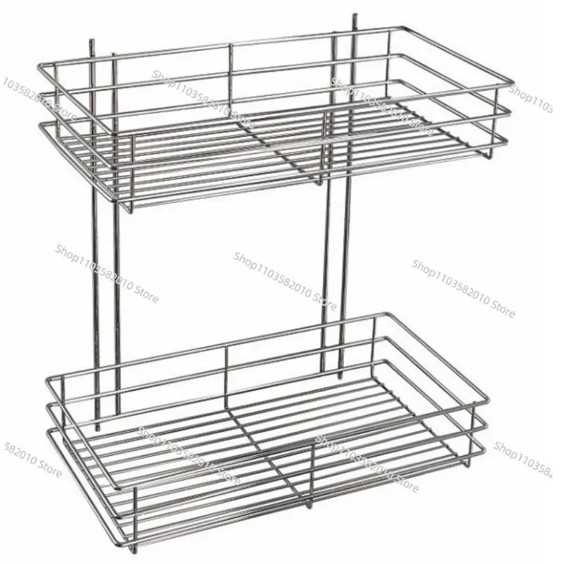 Kitchen very narrow cabinet side basket condiments two layers side basket small size cabinet
