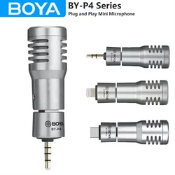 BOYA BY-P4 Plug and Play Мини Портативный конденсаторный беспроводной микрофон для ПК, мобильных телефонов, Android, iPhone, DSLRs, потоковая камера Youtube