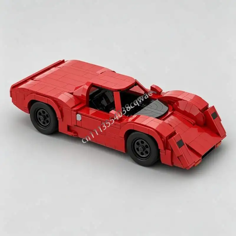 NEW 1200 PCS Red Sports Car Model DIY Custom Puzzle Building Blocks Creative Assembly Educational Special Toy Collection Display