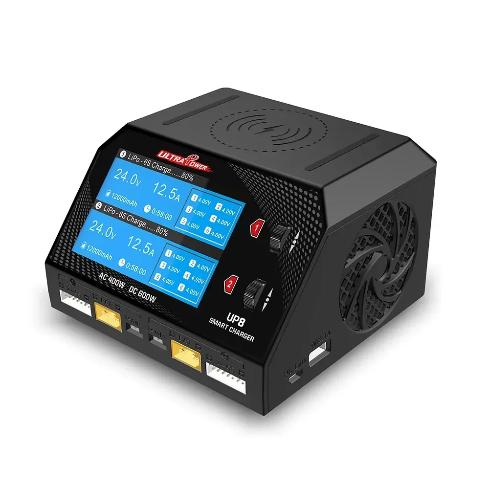 Ultra POWER UP8 แบตเตอรี่ Charger Dual Channel 2x16A AC 400W DC 600W LiPo LiHV LiIon LiFe NiCd NiMH BALANCE Charger Discharger