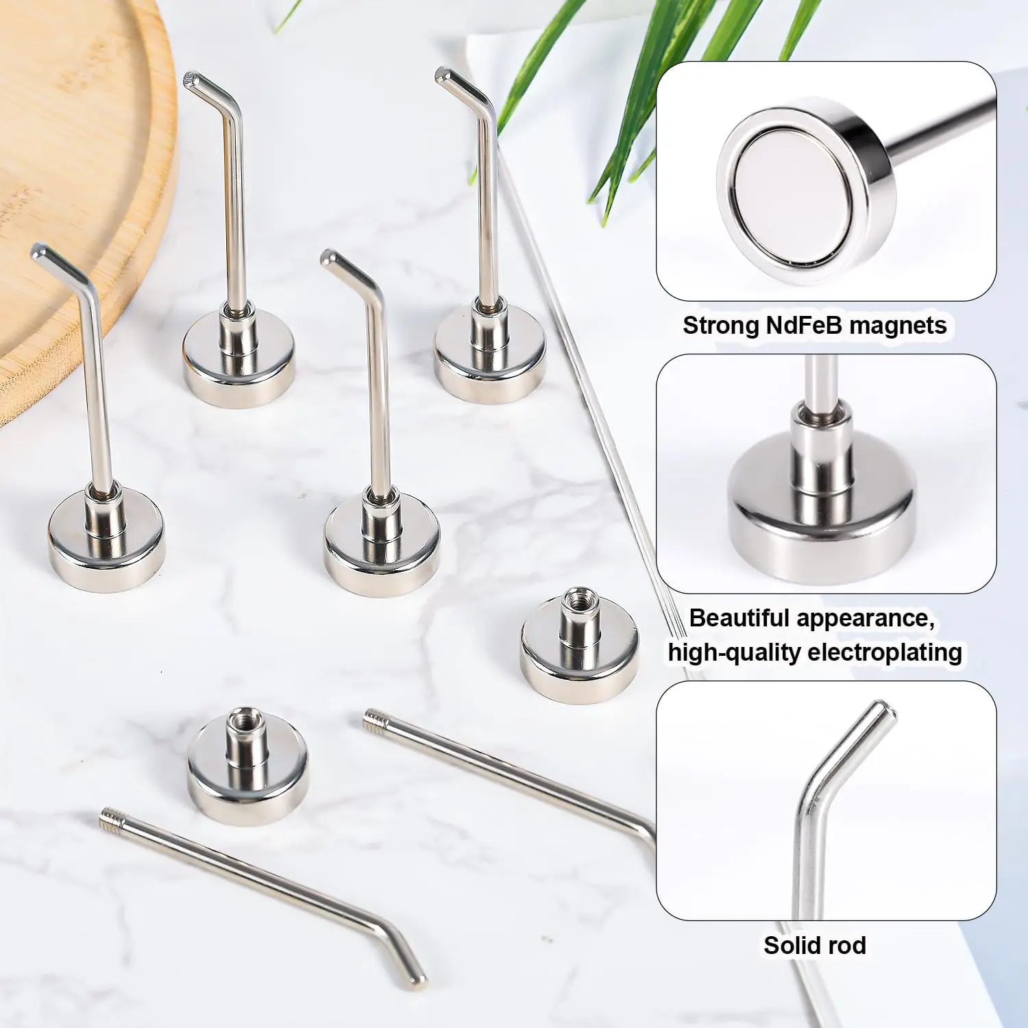 4/6 Stück Große Magnethaken, 7,1 cm Lange Hochleistungs-Magnethaken Starke Magnetische Aufhänger für Kreuzfahrtschiffe Garage Küche – Detail 8