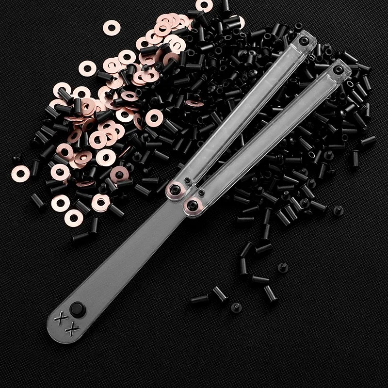 Yappie Transparent Squid Balisong Trainer Butterfly Training Knife Folding Clown Smiley Face Jellyfish Plastic EDC Tools