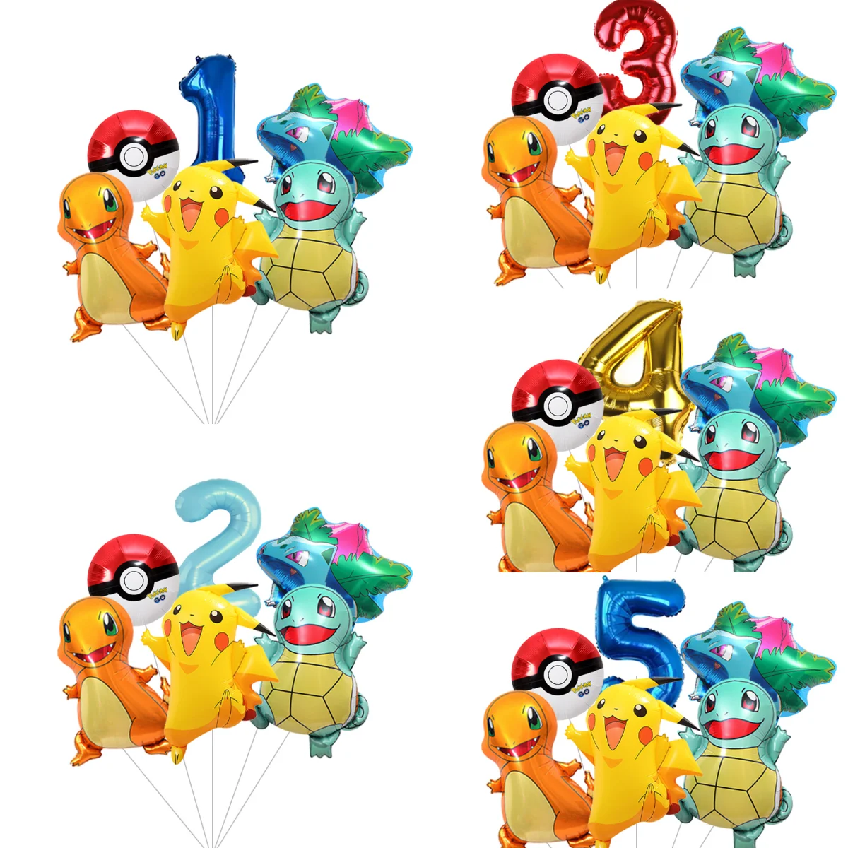 Niedliche Pokemon Pikachu Folienballons Cartoon-Charakter Ballon Kindergeburtstag Party Deko Babyparty