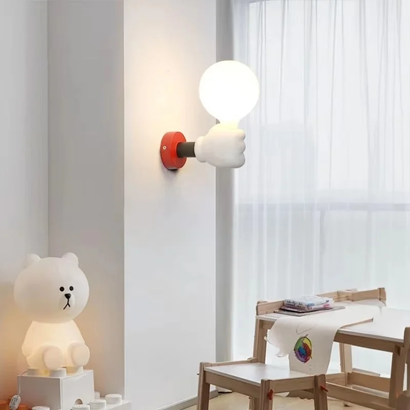 Creative Cartoon Mickey LED Handheld Wall Lamp Exquisite Small Night Light for Indoor Use for Warm Yellow Bedroom Children's