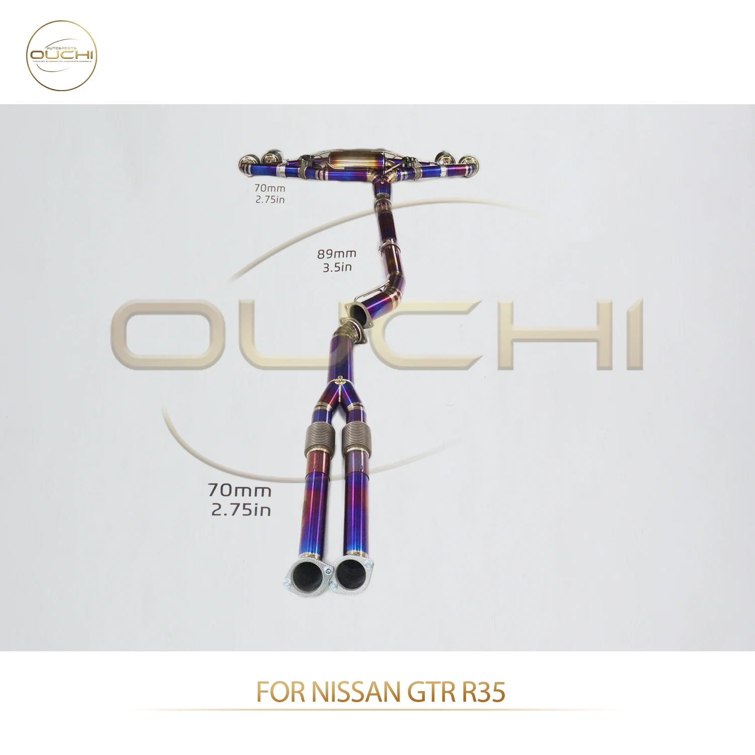 

OUCHI Factory Direct Sales Catback for Nissan GTR R35 Exhaust TC4 With Electronic Valve Tips Y Tube