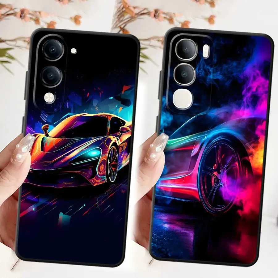 Casing Handphone Motif Mobil Sport Keren Lembut untuk Vivo Y20 Y21 Y12 Y15S Y22 Y27 Y31 Y36 Y02 Y11 Y16 Y17 Y33S Y35 Y19 Y30