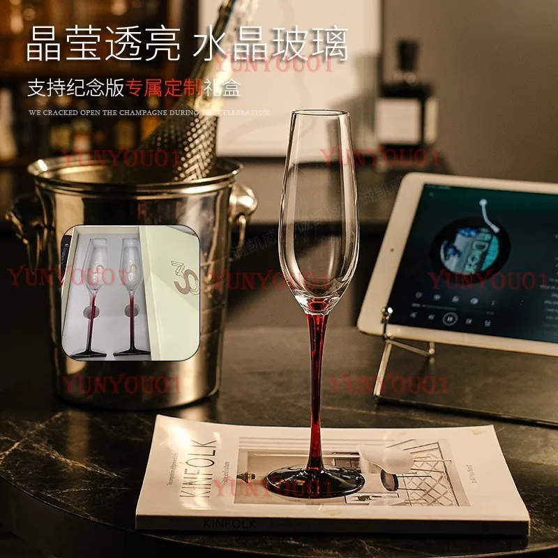 Muse Champagne Glasses, A Pair of High-end Crystal Goblets, Wedding Gifts, Company Red Wine Glass Gift Box.