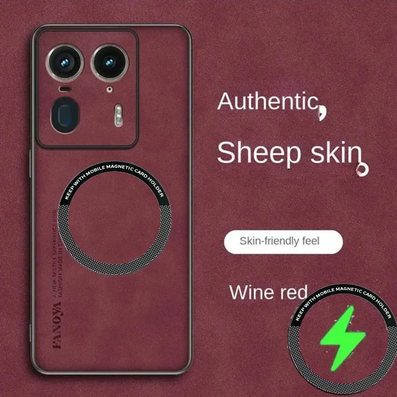 Leather Skin Feel Case for Moto Edge 70 60 50 Ultra Fusion 40 Neo 30 Pro G 75 84 54 34 24 04 Magnetic Shockproof Protect Cover