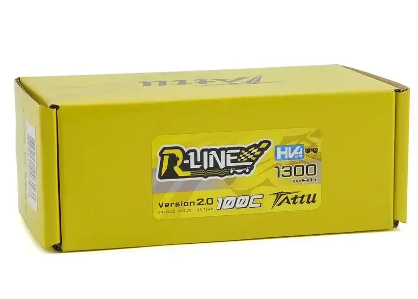 TATTU R-Line 2.0 15.2V High Voltage 1300/1550mAh 4s 100c Lipo LIHV Battery V2 2.0 XT60 for RC Car Boat Truck Heli Airplane Drone