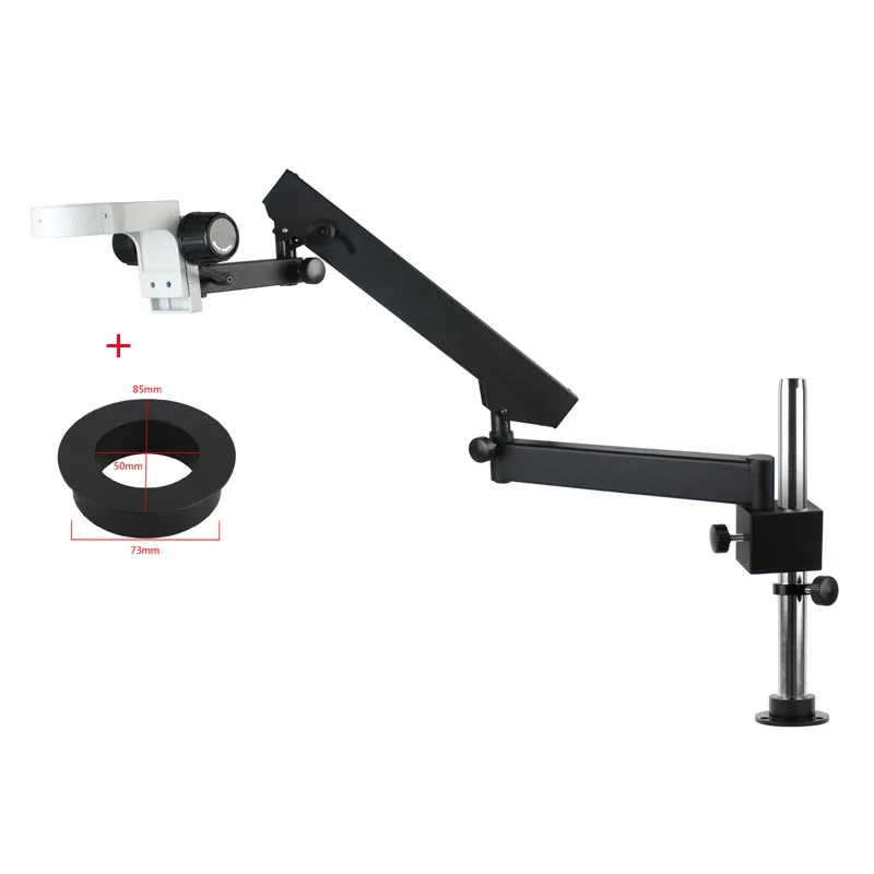 76mm/50mm Adjustable Microscope Focusing Articulated Arm Stand Zoom Trinocular/Binocular Stereo Microscopio Tripod Bracket