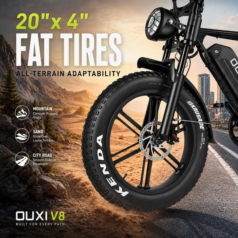 V8 Electric Bike for Adults/Teens, 16"/20" Fat Tire E Dirt Bike with 36V/48V | 10.4/15/30AH Removable Battery, 35-60 Miles image 12